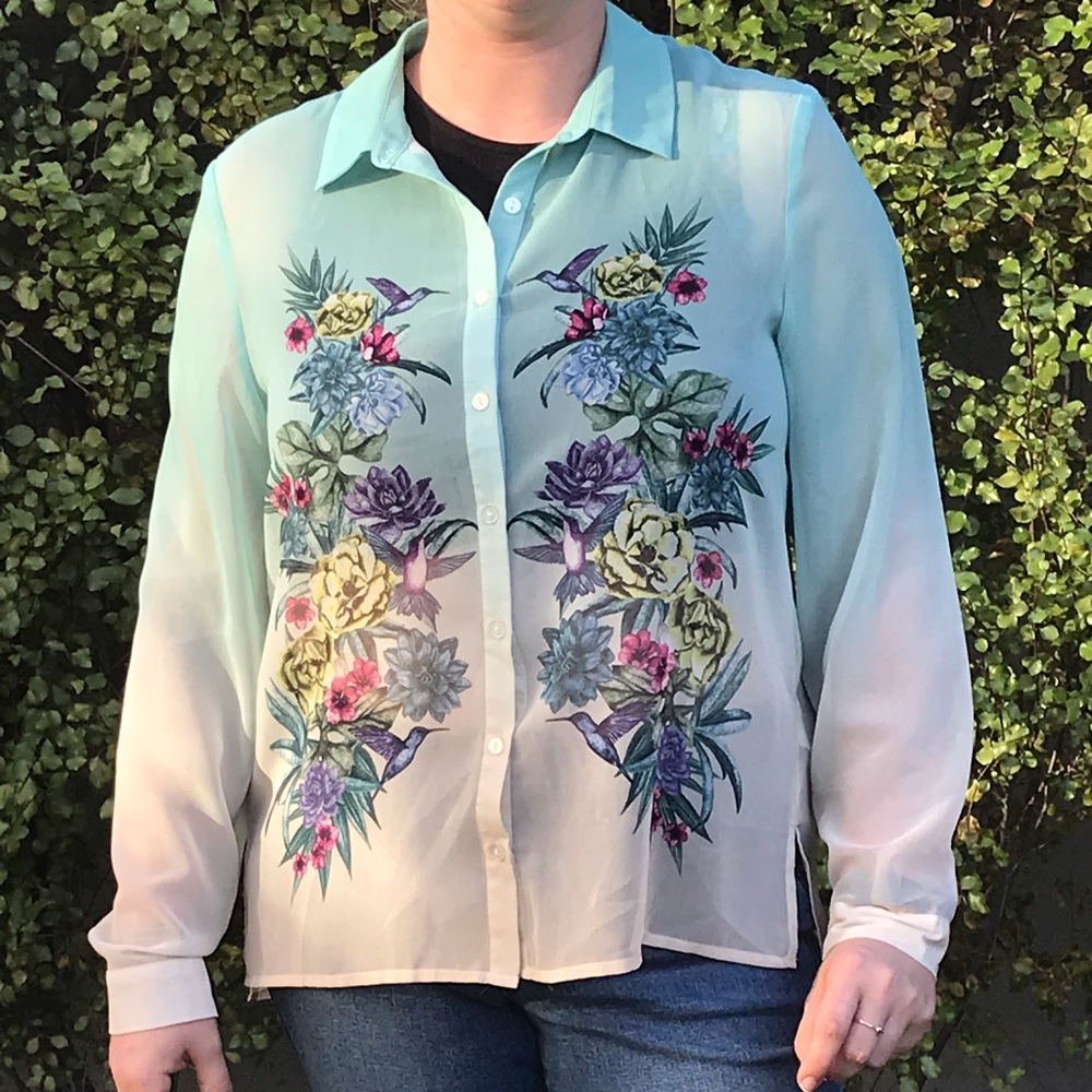 Ombré Floral Blouse